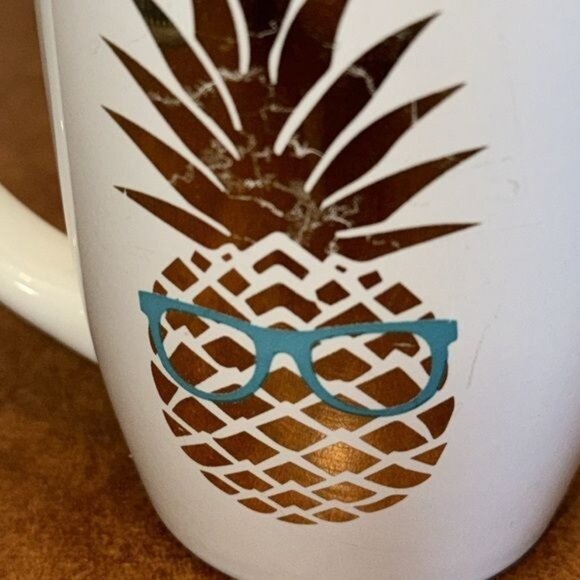 Pineapple Ceramic Coffee Mug With Blue Interior - Picture 2 of 7